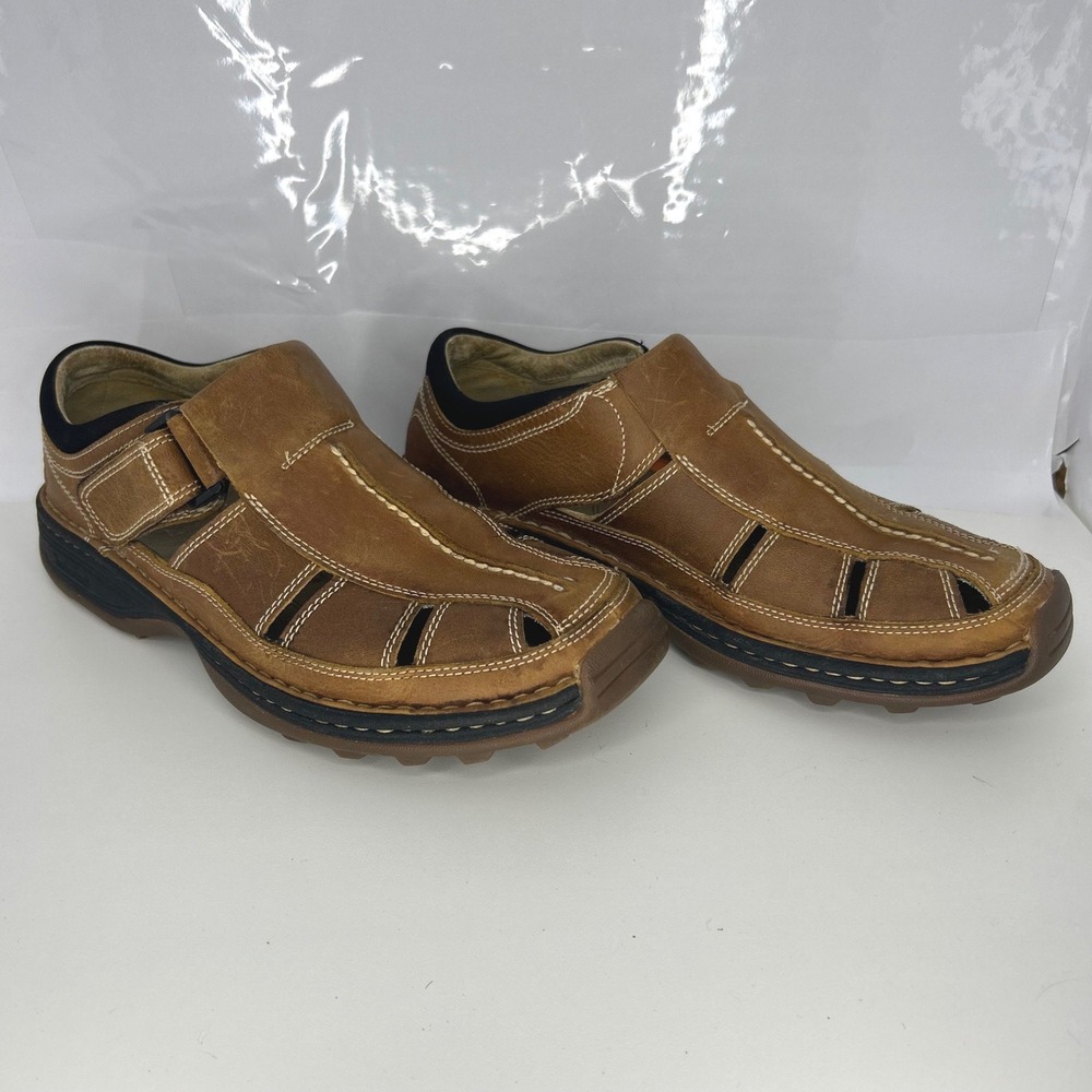 Timberland Gorpcore Leather Fisherman Loafers 8.5 Brown Rugged Slip On 79092